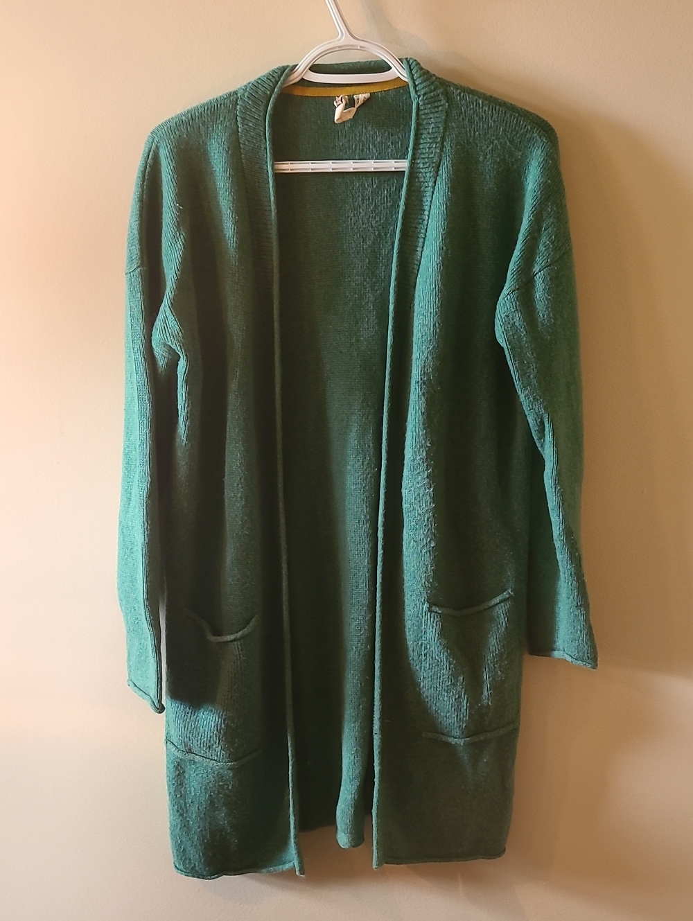 Open-Front Green Women's Cardigan Sweater